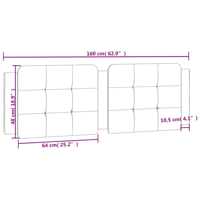 Cuscino Testiera Cappuccino 160 cm in Similpelle 374870