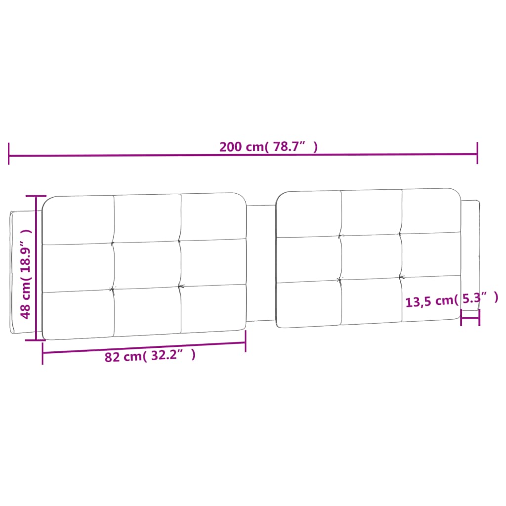 Cuscino Testiera Marrone 200 cm in Similpelle 374885