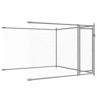 Gabbia per Cani con Porte Grigia 4x2x1,5 m in Acciaio Zincato 3209573