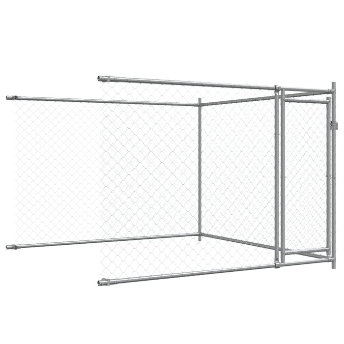 Gabbia per Cani con Porte Grigia 6x2x1,5 m in Acciaio Zincato 3209574