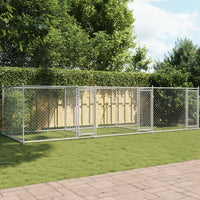 Gabbia per Cani con Porte Grigia 6x2x1,5 m in Acciaio Zincatocod mxl 86883