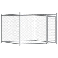 Gabbia per Cani con Porte Grigia 10x2x1,5 m in Acciaio Zincato 3209576