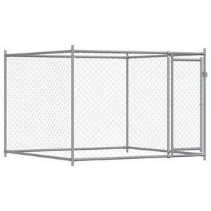 Gabbia per Cani con Porte Grigia 10x2x1,5 m in Acciaio Zincato 3209576