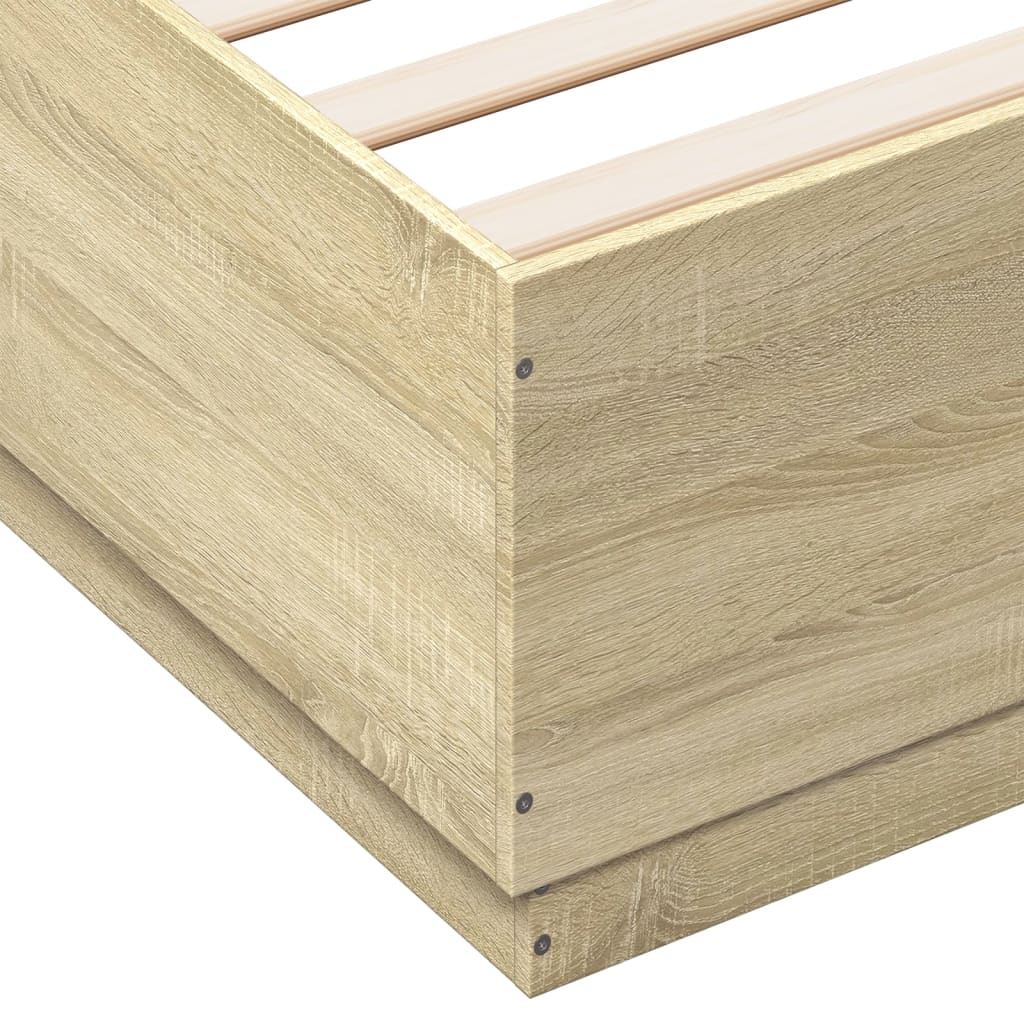 Giroletto Cassetti Luci LED Sonoma 200x200 cm Legno Multistrato 3209585