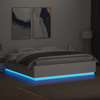 Giroletto con Luci LED Bianco 180x200 cm in Legno Multistrato 3209590