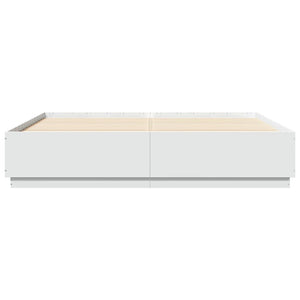 Giroletto con Luci LED Bianco 180x200 cm in Legno Multistrato 3209590