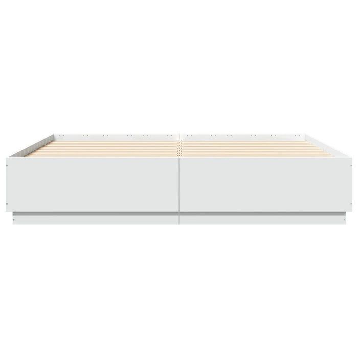 Giroletto con Luci LED Bianco 180x200 cm in Legno Multistrato 3209590