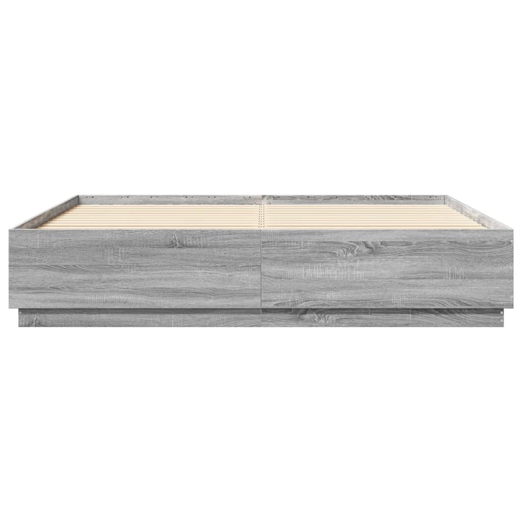 Giroletto Luci LED Grigio Sonoma 180x200 cm Legno Multistrato 3209595