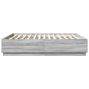 Giroletto Luci LED Grigio Sonoma 180x200 cm Legno Multistrato 3209595