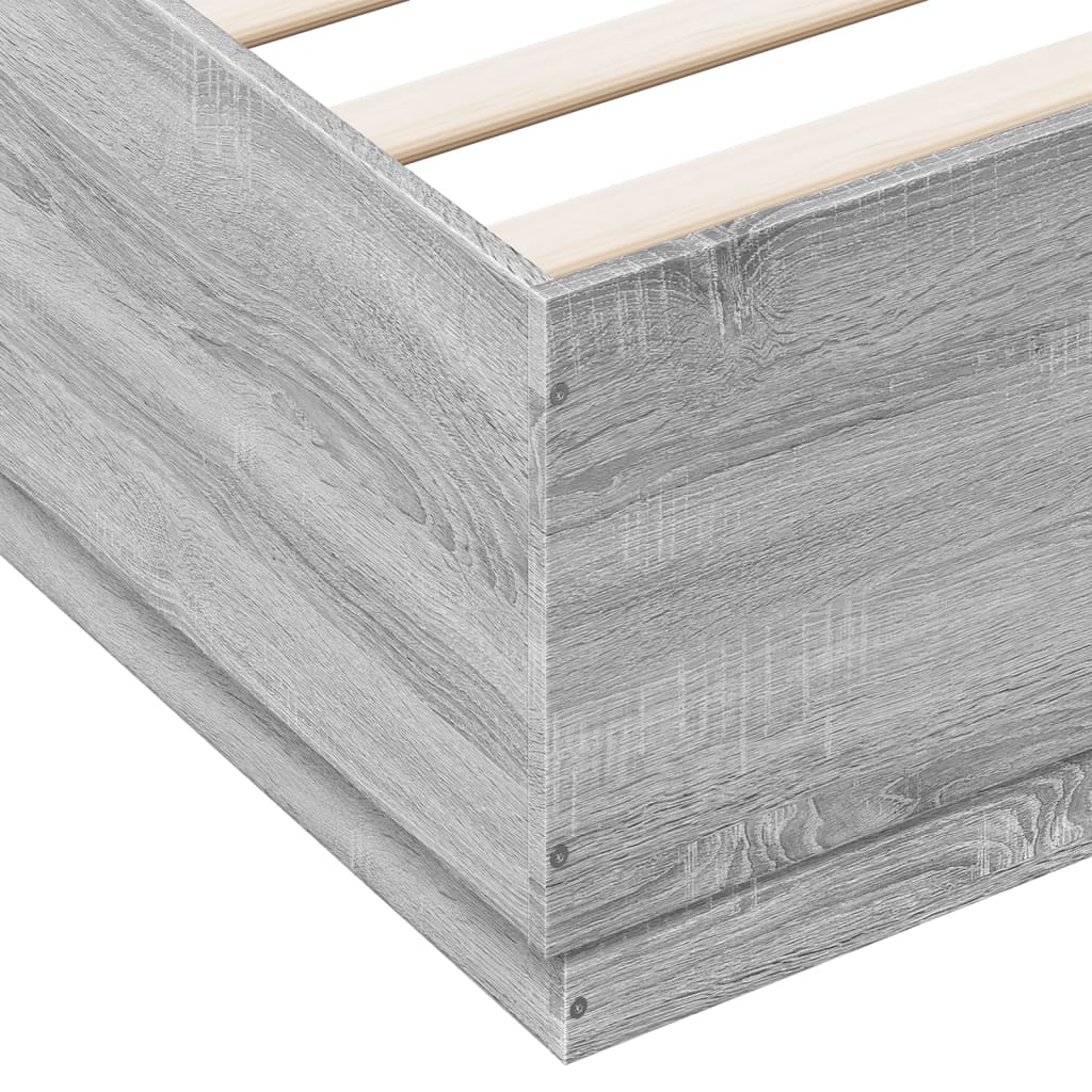 Giroletto Luci LED Grigio Sonoma 180x200 cm Legno Multistrato 3209595