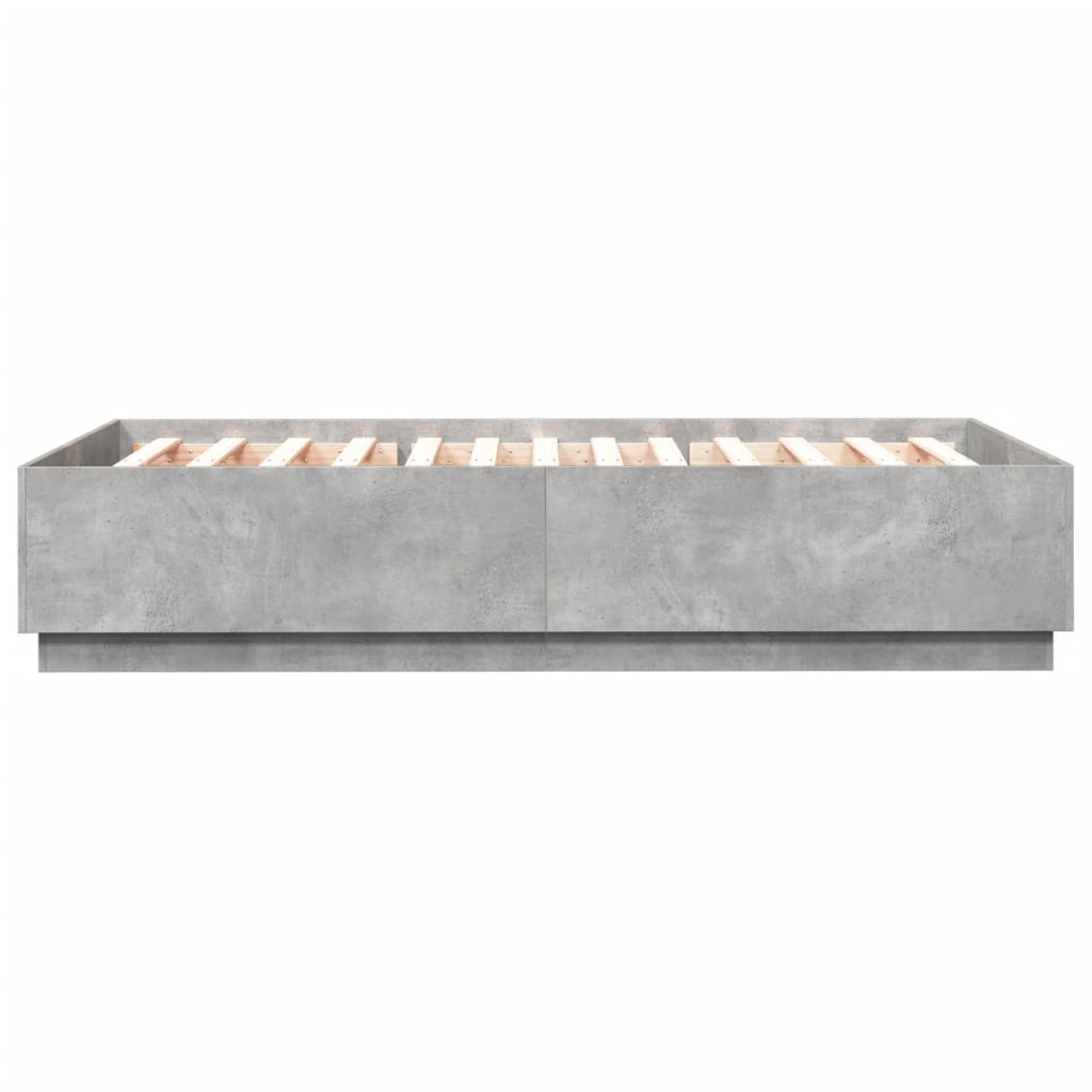 Giroletto Luci LED Grigio Cemento 160x200 cm Legno Multistrato 3209600