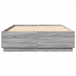 Giroletto Luci LED Grigio Sonoma 160x200 cm Legno Multistrato 3209602