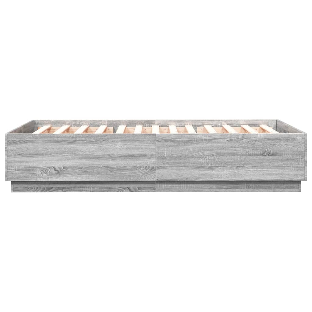 Giroletto Luci LED Grigio Sonoma 160x200 cm Legno Multistrato 3209602