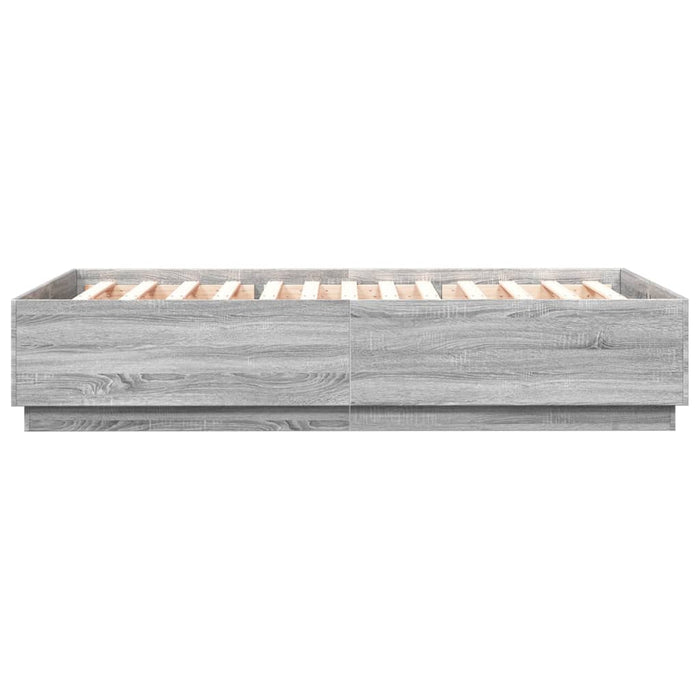 Giroletto Luci LED Grigio Sonoma 160x200 cm Legno Multistrato 3209602