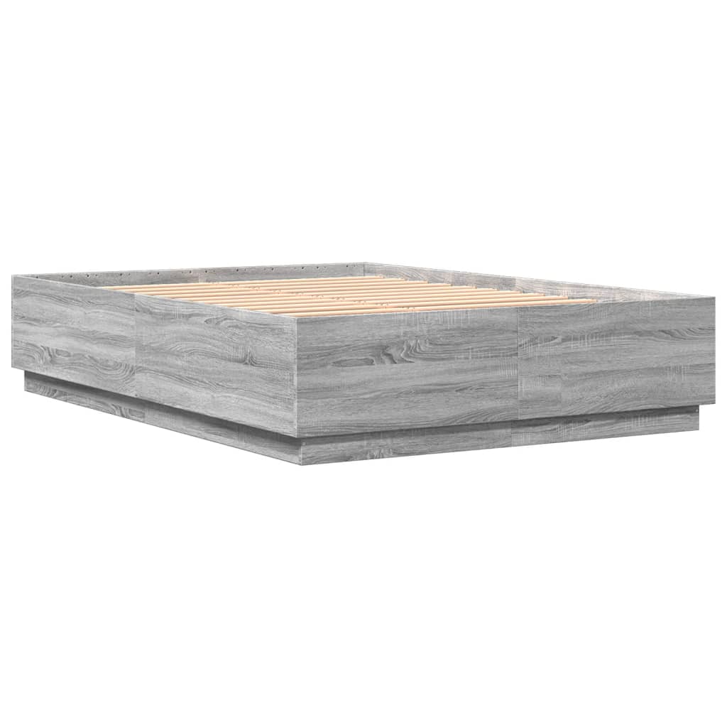 Giroletto Luci LED Grigio Sonoma 150x200 cm Legno Multistrato 3209609