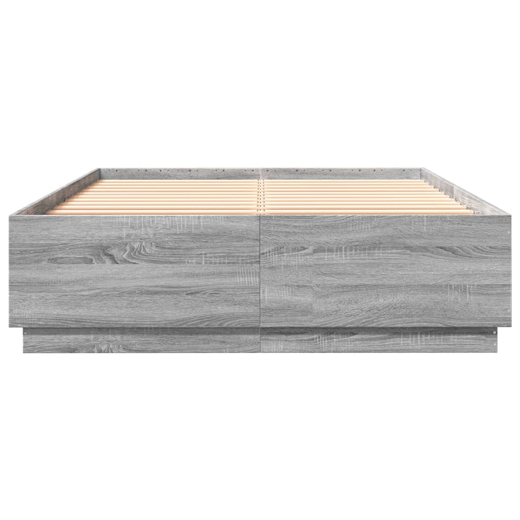 Giroletto Luci LED Grigio Sonoma 120x200 cm Legno Multistrato 3209623