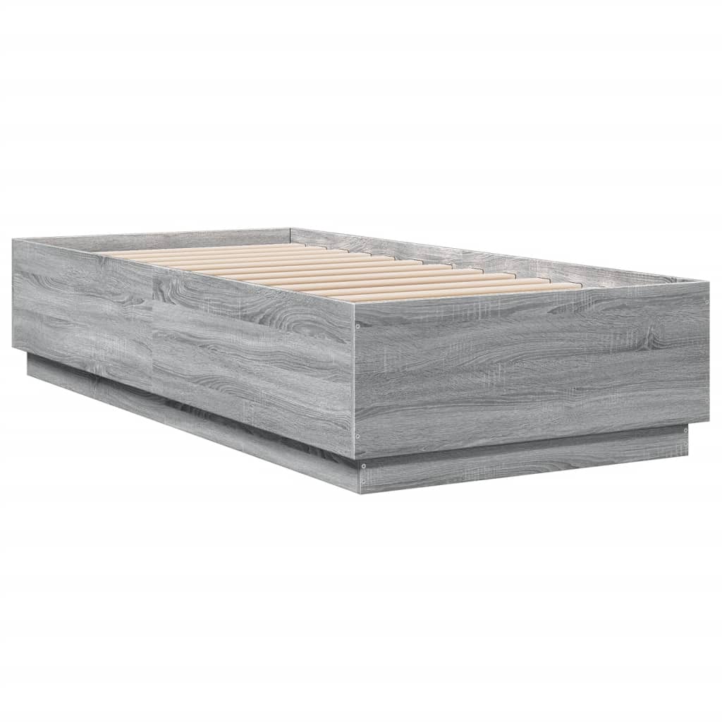 Giroletto con Luci LED Grigio Sonoma 90x200cm Legno Multistrato 3209637