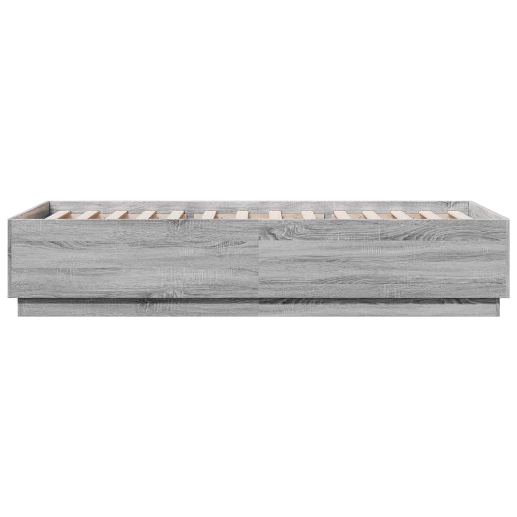 Giroletto con Luci LED Grigio Sonoma 90x200cm Legno Multistrato 3209637