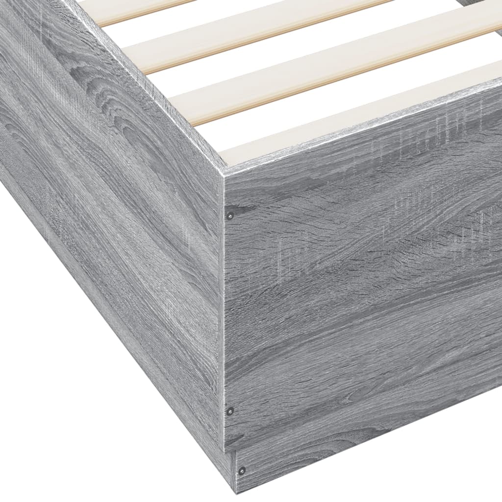 Giroletto con Luci LED Grigio Sonoma 90x200cm Legno Multistrato 3209637