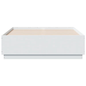 Giroletto con Luci LED Bianco 135x190 cm in Legno Multistrato 3209646