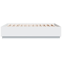 Giroletto con Luci LED Bianco 135x190 cm in Legno Multistrato 3209646