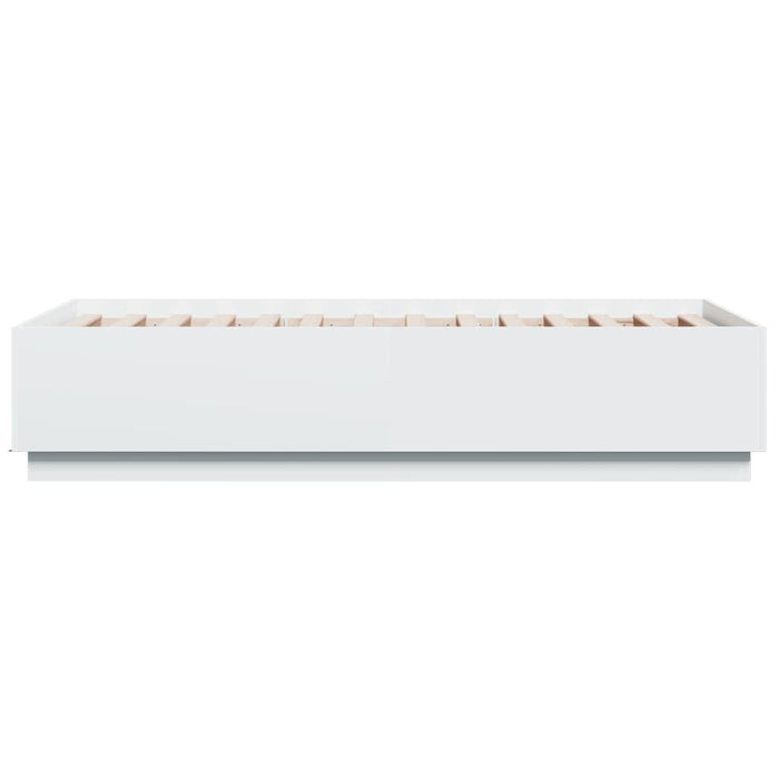 Giroletto con Luci LED Bianco 90x190 cm in Legno Multistrato 3209660