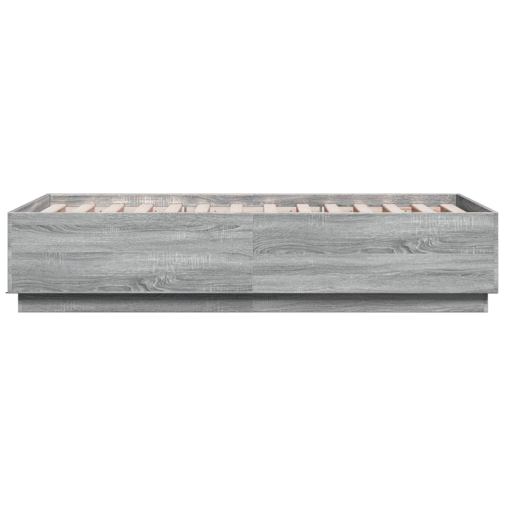 Giroletto Luci LED Grigio Sonoma 90x190 cm in Legno Multistrato 3209665