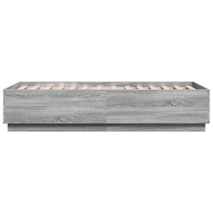 Giroletto Luci LED Grigio Sonoma 90x190 cm in Legno Multistrato 3209665