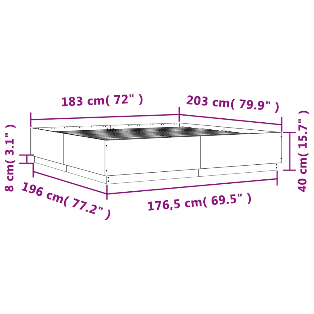 Giroletto Bianco 180x200 cm in Legno Multistrato 3209681