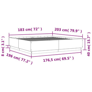 Giroletto Nero 180x200 cm in Legno Multistrato 3209682