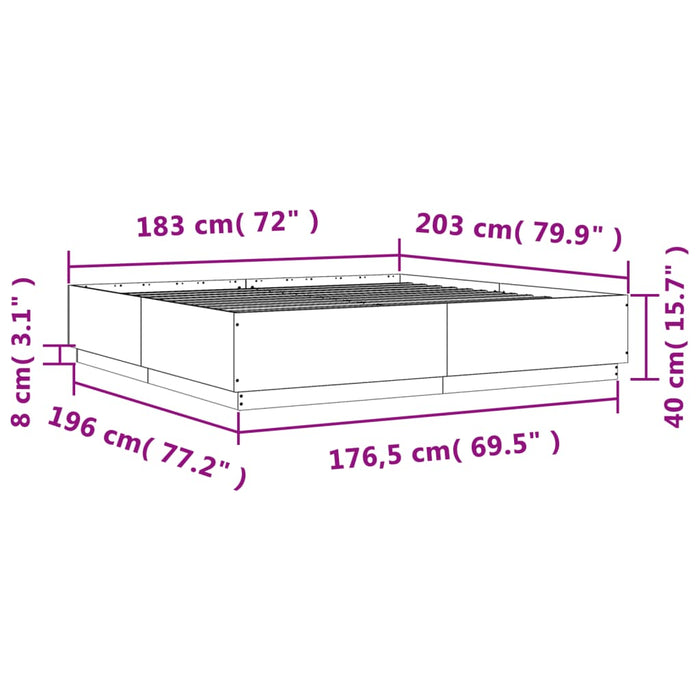 Giroletto Grigio Cemento 180x200 cm in Legno Multistrato 3209684