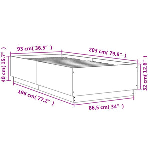 Giroletto Grigio Sonoma 90x200 cm in Legno Multistrato 3209728