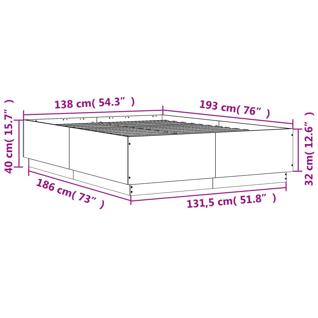 Giroletto Bianco 135x190 cm in Legno Multistrato 3209737