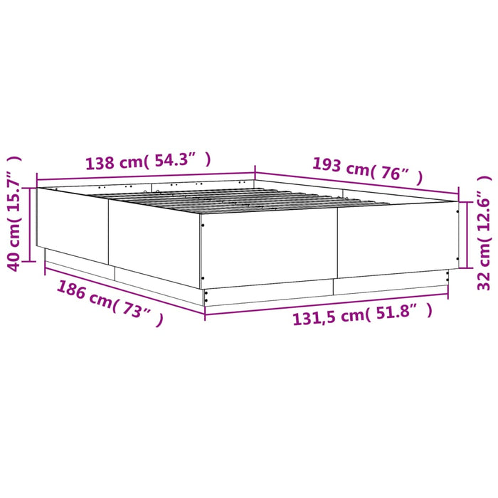 Giroletto Grigio Sonoma 135x190 cm in Legno Multistrato 3209742