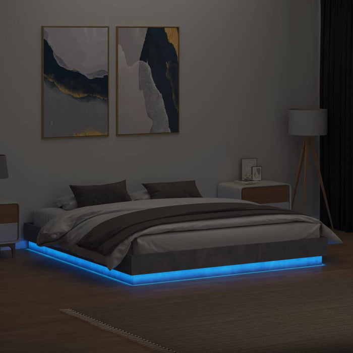 Giroletto con Luci LED Grigio Cemento 200x200 cm 3209768