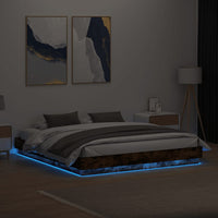 Giroletto con Luci LED Rovere Fumo 180x200 cm 3209776