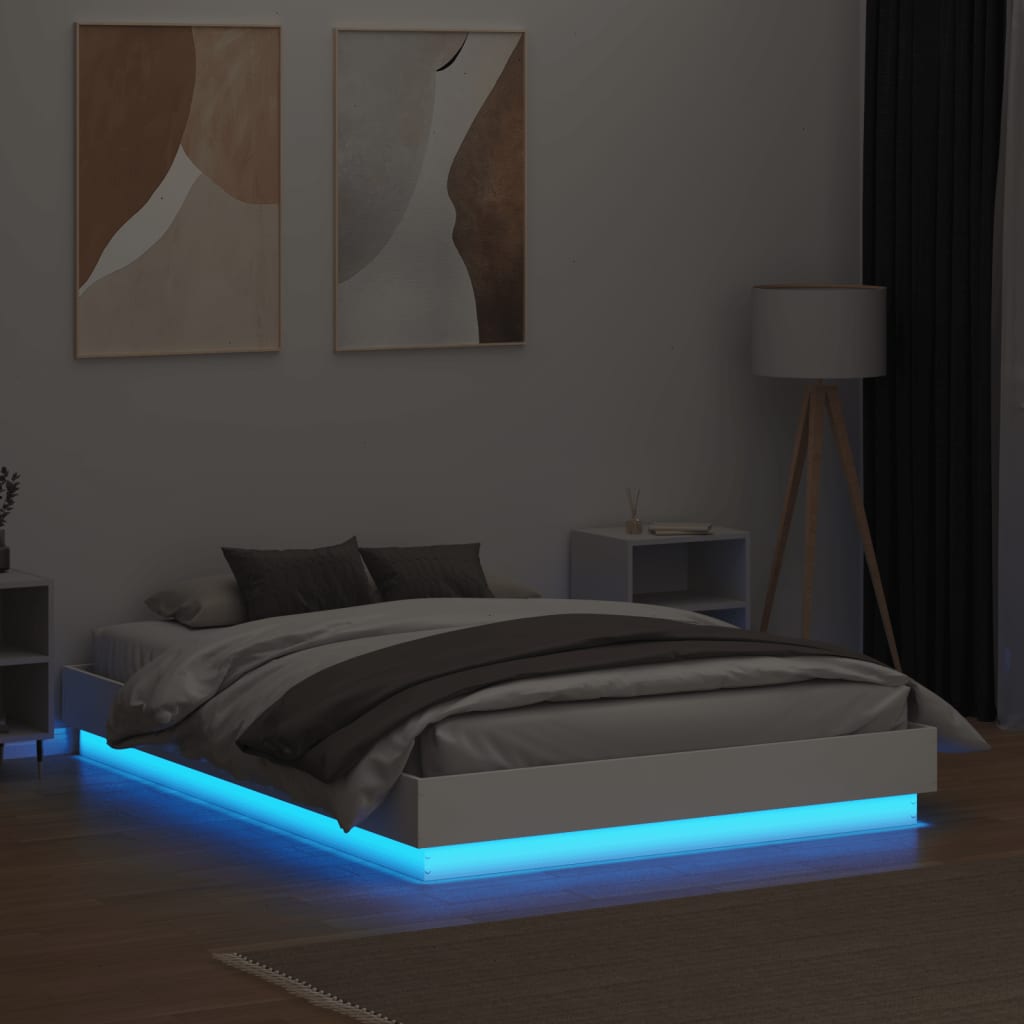 Giroletto con Luci LED Bianco 135x190 cm 3209814