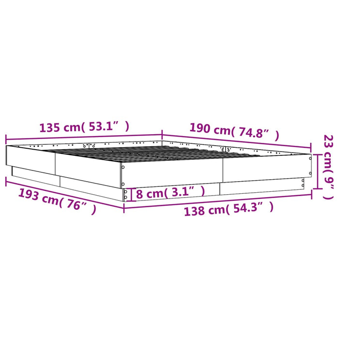 Giroletto Grigio Sonoma 135x190 cm in Legno Multistrato 3209882