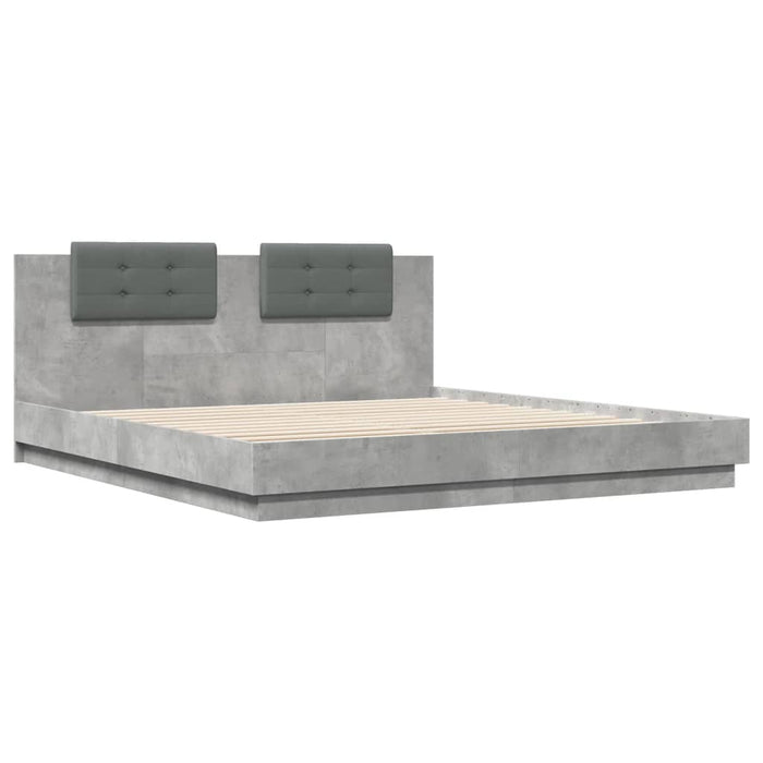 Giroletto Testiera Grigio Cemento 200x200 cm Legno Multistrato 3209894