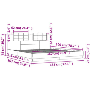 Giroletto Testiera Grigio Cemento 180x200 cm Legno Multistrato 3209901