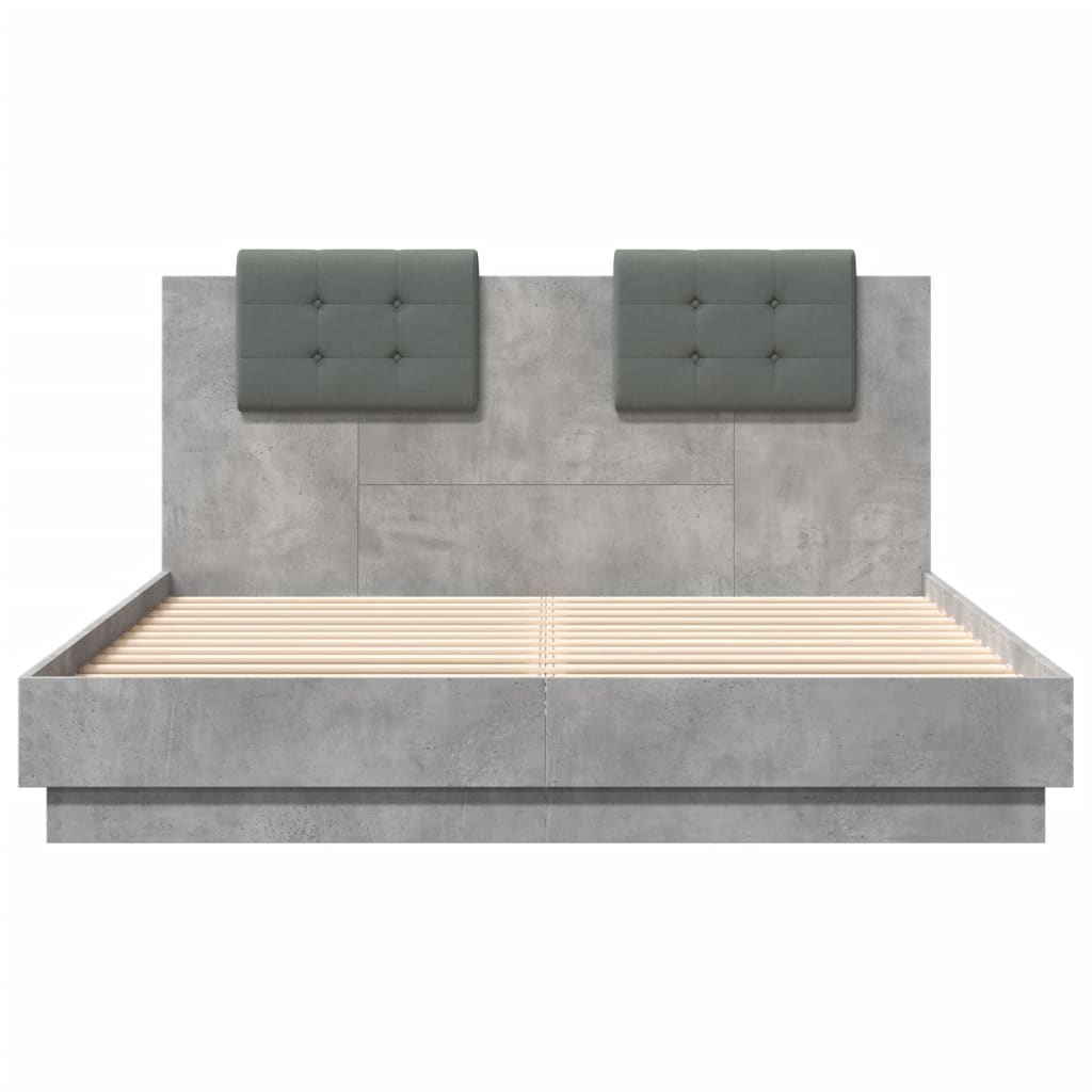 Giroletto Testiera Grigio Cemento 140x200 cm Legno Multistrato 3209922