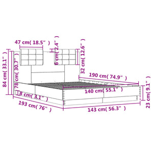 Giroletto con Testiera Bianco 140x190 cm in Legno Multistrato 3209947