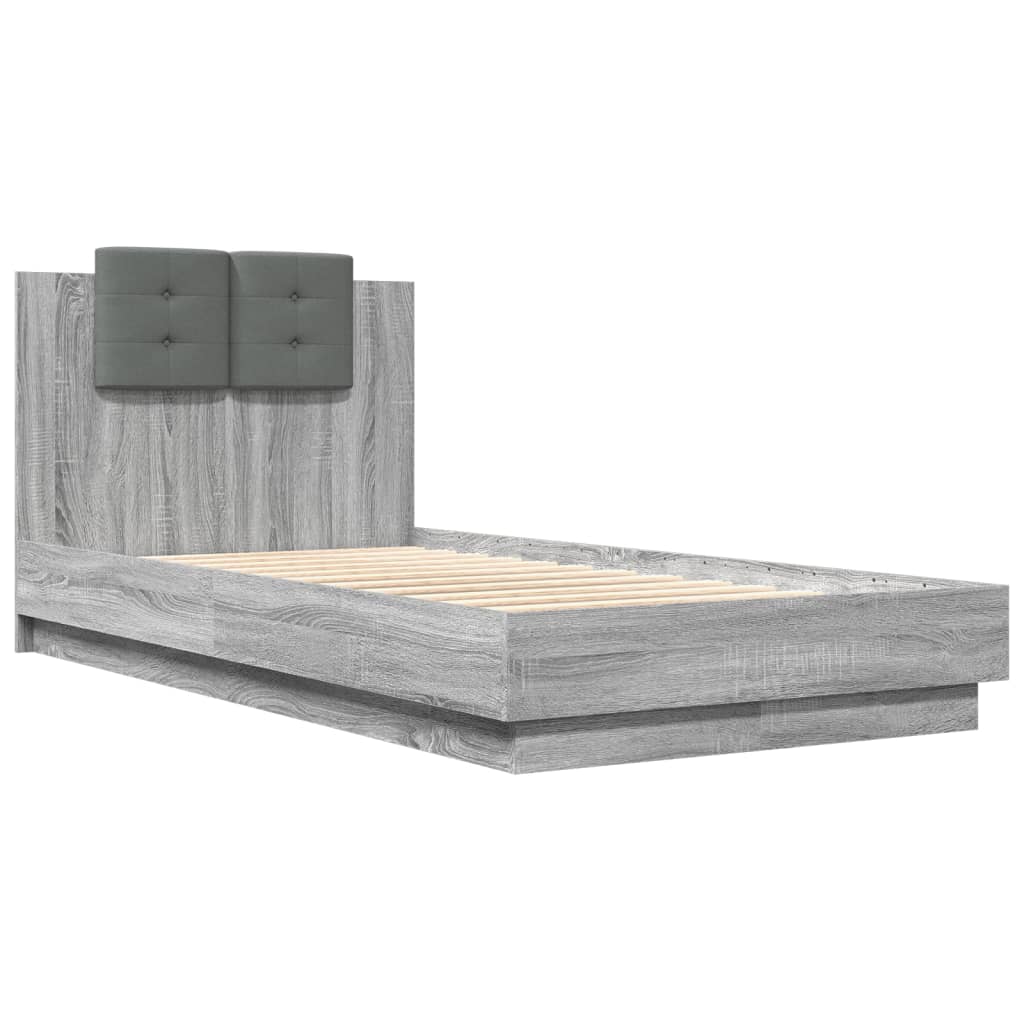 Giroletto con Testiera Grigio Sonoma 75x190cm Legno Multistrato 3209980