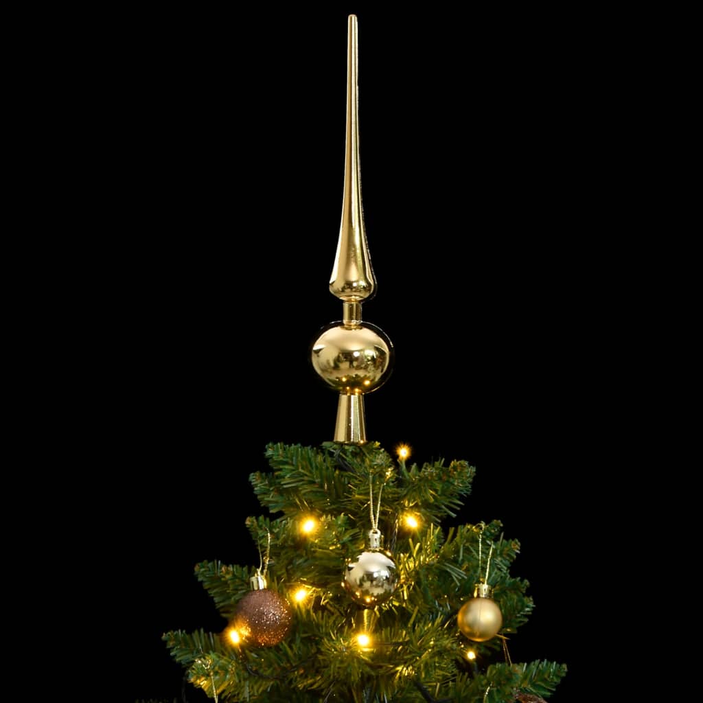 Albero Natale Incernierato con 150 LED e Palline 120 cm 3210085