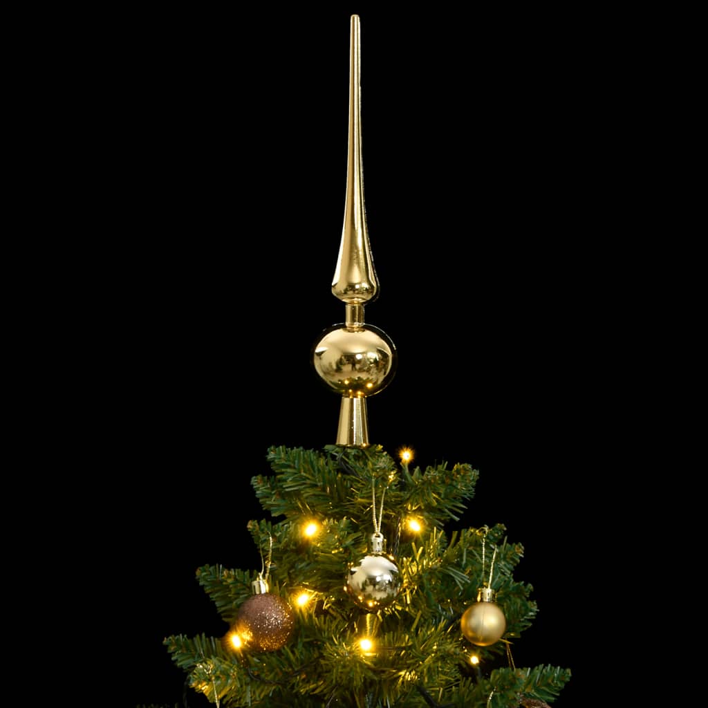 Albero Natale Incernierato con 150 LED e Palline 150 cm 3210086