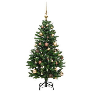 Albero Natale Incernierato con 150 LED e Palline 150 cm 3210086