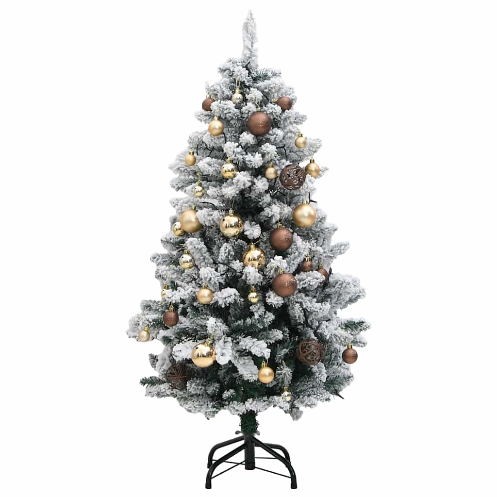 Albero Natale Incernierato con 150 LED e Palline 120 cm 3210089