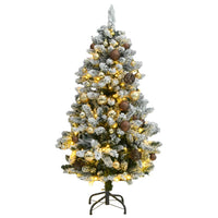 Albero Natale Incernierato con 150 LED e Palline 150 cm 3210090