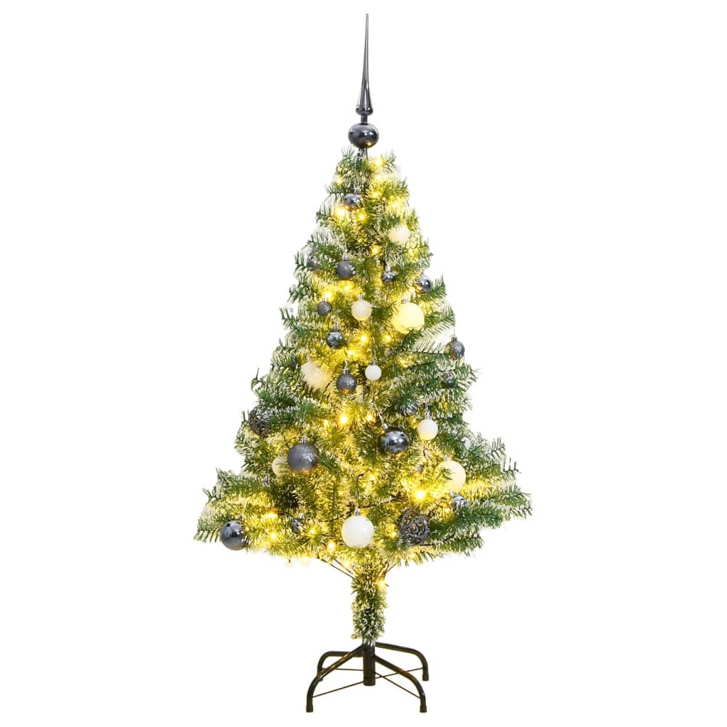 Albero Natale Artificiale 150 LED Palline e Neve Fioccata 120cm 3210099