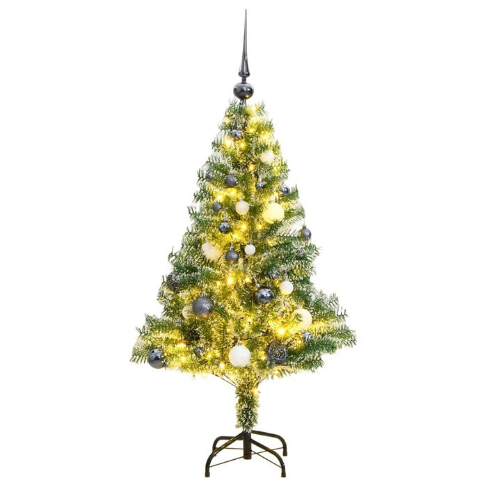 Albero Natale Artificiale 150 LED Palline e Neve Fioccata 120cm 3210099